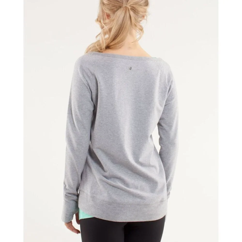Lululemon Heathered Fossil Meditate Pullover Sweatshirt Size 10 - 2957
